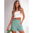 thumbnail image 6 of ANRABESS Womens Casual Shorts Elastic Paperbag Waist High Waisted Summer Loose Fit Beach Vacation Shorts with Pockets, 6 of 7