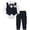 Navy, variant on lnmuld Toddler Baby Boys formal Suit Set Gentleman Tuxedo Outfit Dress Shirt Vest & Pants Occasion Wear Size:6-12 Months