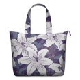 thumbnail image 1 of Tropical Flower Leaves Travel Duffel Boho Botanical Print Weekender Bag, Lightweight, , Multiple Pockets, 1 of 5