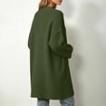 thumbnail image 6 of thefmos Women's Open Front Long Sleeve Knit Cardigan Solid Color Casual Loose Fit Outerwear Trendy Fall Winter Outfit, Army Green XL, 6 of 7