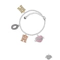 thumbnail image 2 of Delight Jewelry Silvertone Believe Banner on Pink Crystal Heart Multi-Colored Crystal Mom Charm Bracelet, 2 of 4