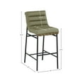 thumbnail image 3 of Meridian Furniture Burke Olive Green Vegan Leather Bar Stool, 3 of 9