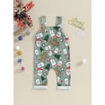 thumbnail image 3 of KelaJuan Baby Girl Christmas Jumpsuit Overalls Sleeveless Square Neck Cartoon Print Romper Bib Pants, 3 of 6