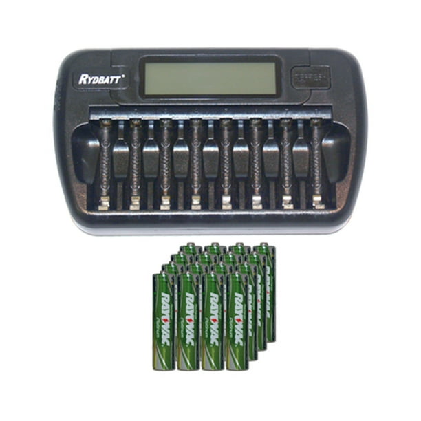 8 Chargeurs de Batterie AA / AAA LCD + 16 Batteries Rayovac NiMH AA 750 mAh