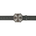 thumbnail image 1 of Iron Cross Buckle Black Leather Belt, 1 of 1