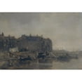 thumbnail image 2 of Jacob Maris 24x18 Black Ornate Framed Double Matted Museum Art Print Titled: Houses on the Prins Hendrikkade, Amsterdam, on a Misty Day (1899), 2 of 5