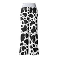 thumbnail image 5 of Bibifish Womens Pants Black White Cow Print Drawstring Waist Elastic Soft Fabric Loose Fit Casual Home Loungewear Daily Cute Playful Pants, 5 of 5