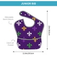 thumbnail image 4 of Bingfone Mess-Proof Baby Bib - Waterproof Bib For Baby Boy Or Girl With Food Catcher Pocket, Unisex-Purple Mardi Gras, 4 of 8