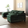 thumbnail image 3 of LUCKHAO Oversized U Shape Symmetrical Sectional Sofa Cloud Couch , Chenille Comfy Deep Seat Sleeper Sofa with Double Chaise , Modular Couch Symmetrical 6-Seater Corner Sofa, 3 of 18