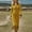 Yellow, variant on Womens Vintage Suede Dress V-Neck Zipper Fring Solid Color Western Cowboy Retro Long Sleeve Maxi Dresses