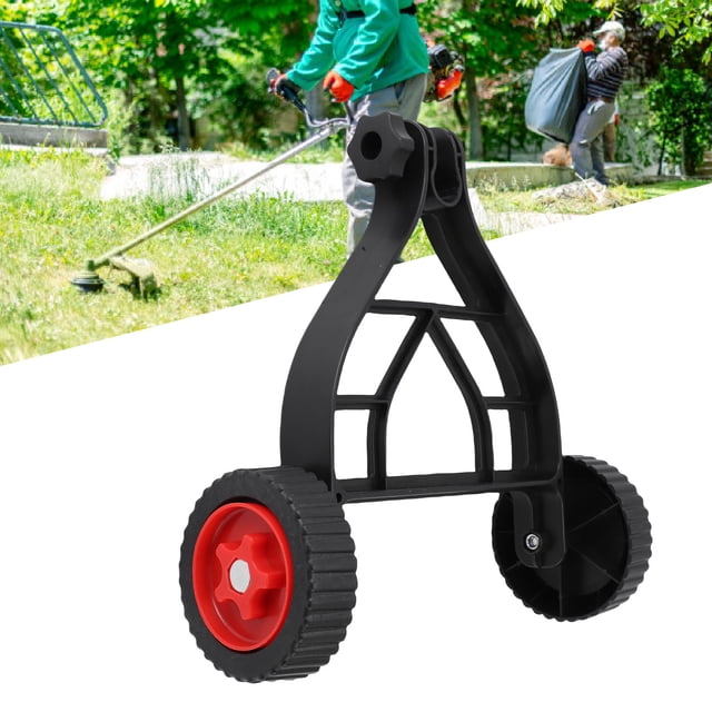 String Trimmer Wheel Attachment, Adjustable Weed Trimmer Auxiliary Wheel Metal Stable for Yard