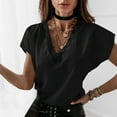 thumbnail image 2 of Babysbule Womens Tops, Fashion Womens Summer Solid Short Sleeve Lace Slim Sexy Casual Blouse Tops, 2 of 6