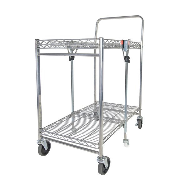 Bostitch Stowaway Folding Utility Cart, Metal Heavy Duty Design, 19.5" x 31" x 39", Chrome