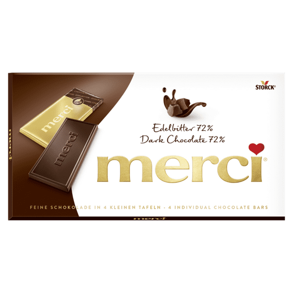 Storck MERCI Dark chocolate bars ( 72% Cocoa) 100g/3.52 oz