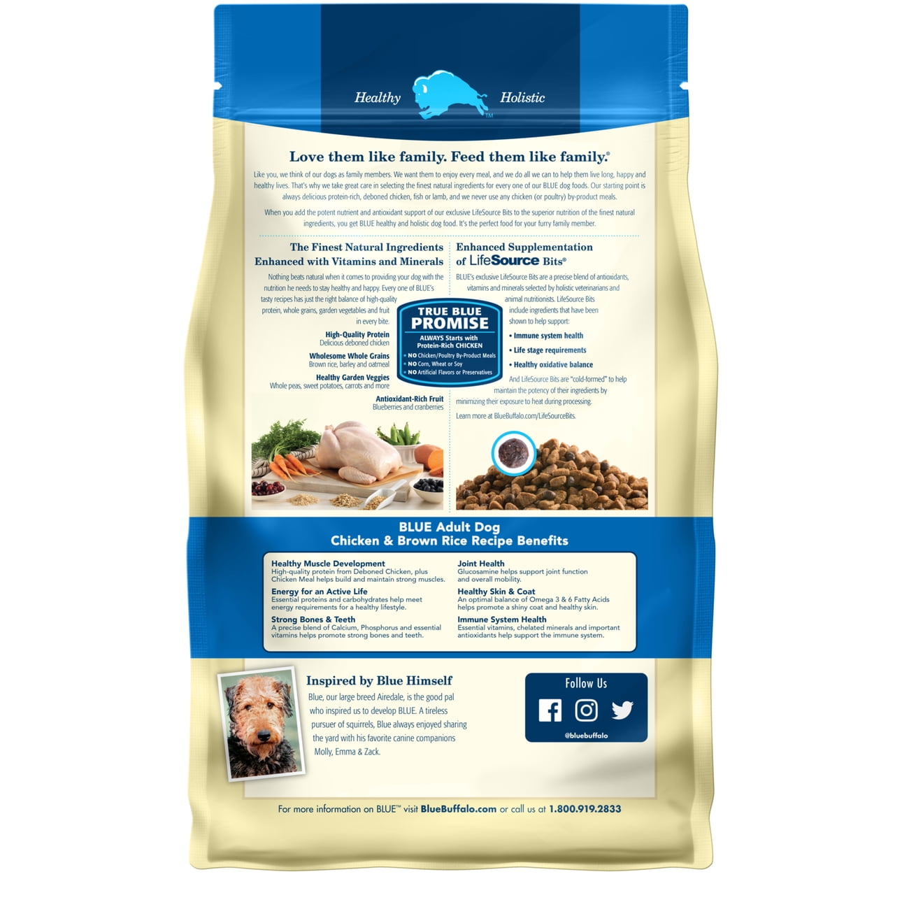 Blue Buffalo Life Protection Formula Chicken and Brown Rice Dry Dog Food  for Adult Dogs, Whole Grain, 6 lb. Bag - Walmart.com