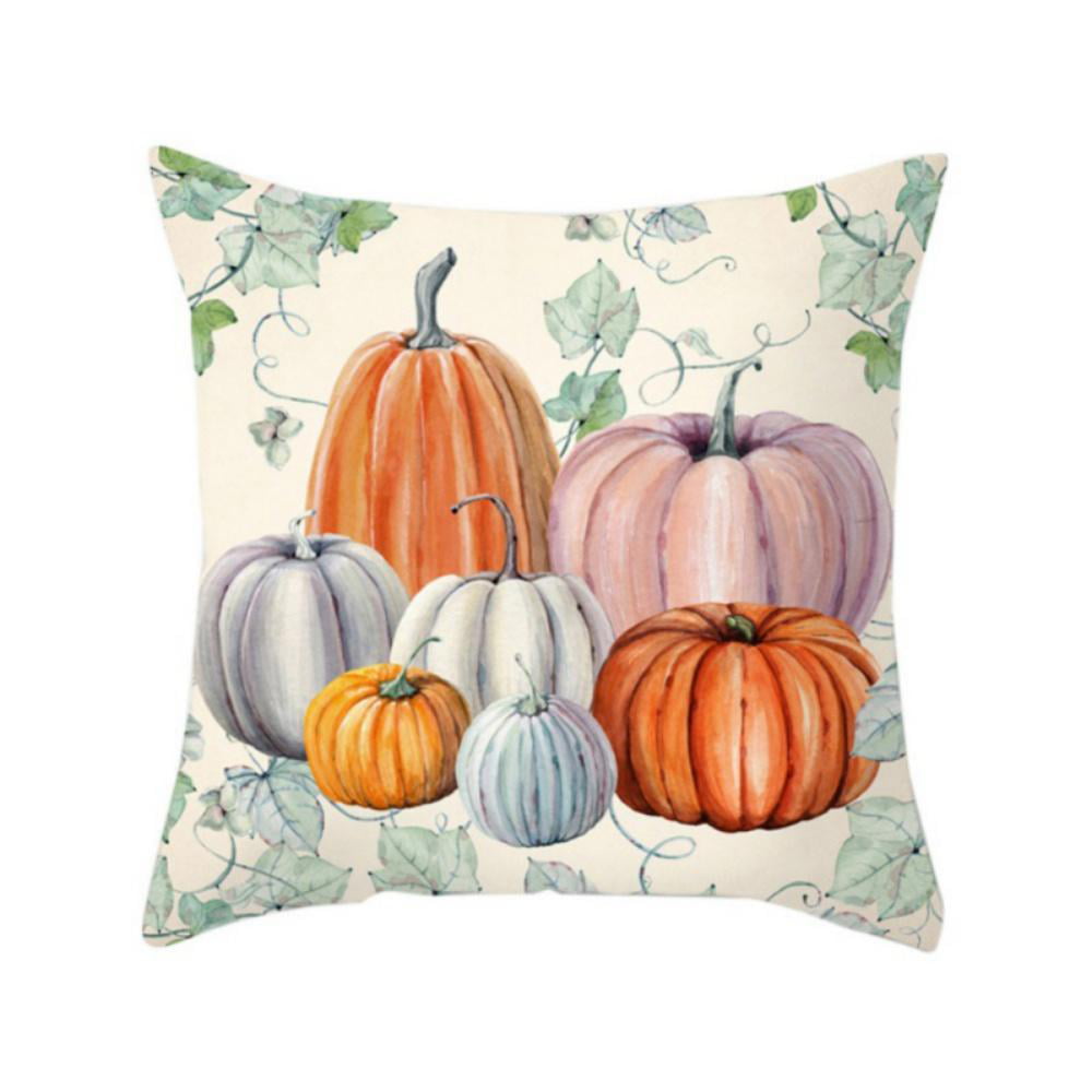 Thanksgiving Pumpkin Throw Pillow Cover Pillowcase Decorative Sofa Cushion Cover 
