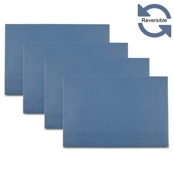 Ala Carte by Dainty Home Manhasset Saffiano Textured Faux Leather Placemats – Set of 4, Reversible, Non-Slip, Washable, Heat & Tear Resistant – 12x18 in Dining Table Mats