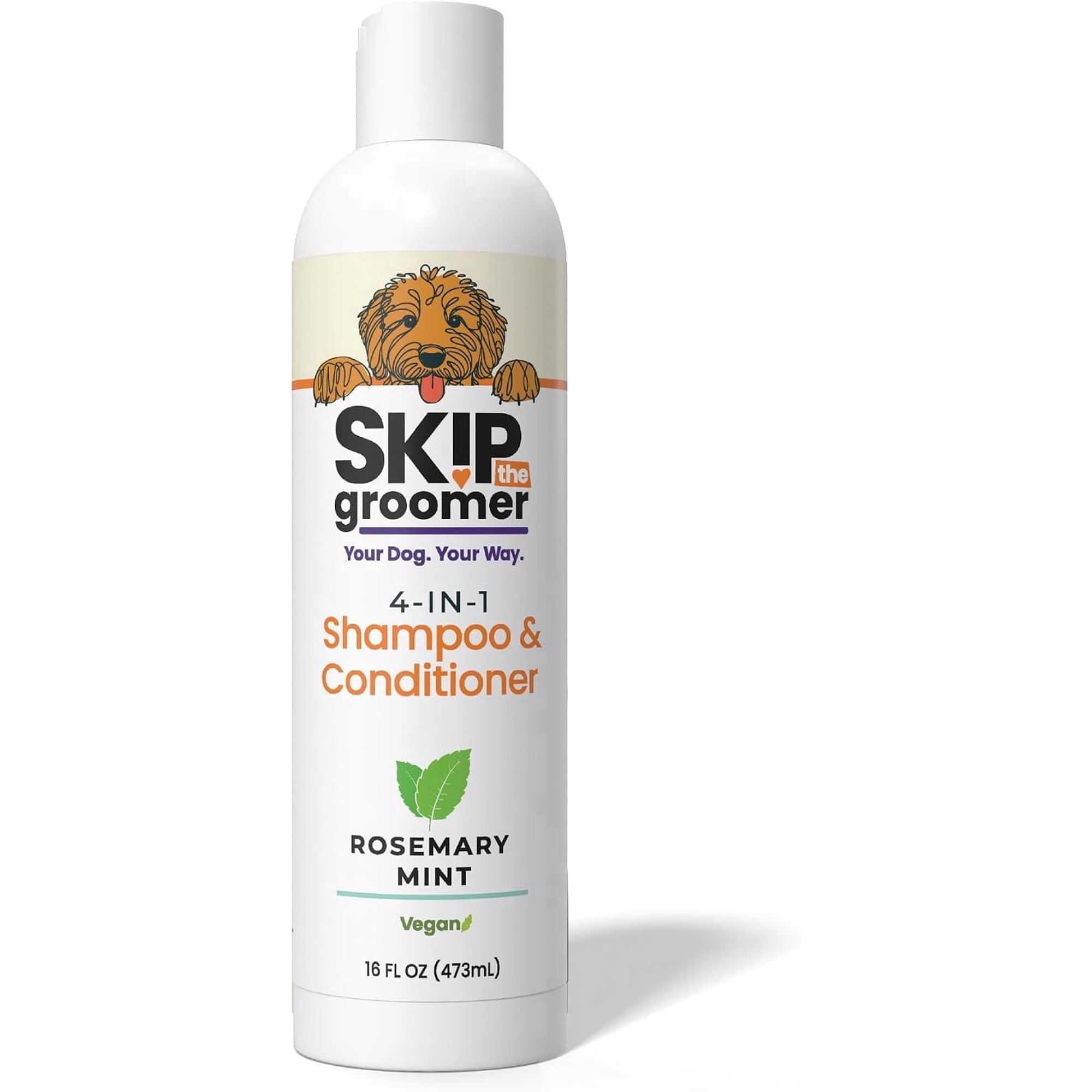 Skip the Groomer Dog Shampoo & Conditioner, 4-in-1 Deep Clean, Condition, Detangle & Moisturize for Goldendoodles, Poodles & Doodles, 16 oz