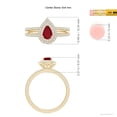 thumbnail image 4 of ANGARA Natural Split Shank Pear Ruby and Diamond Double Halo Ring in 14K Yellow Gold for Women (Size-6x4mm) | July Birthstone, Birthday, Anniversary, Jewelry Gift for Women | Natural Ruby Ring, 4 of 8