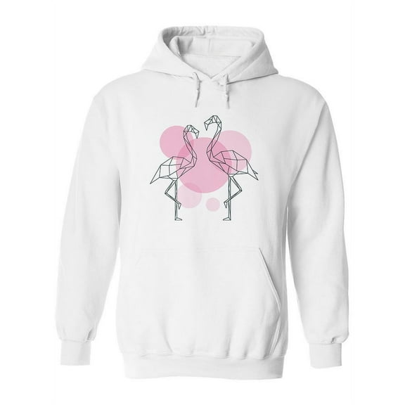 Geometrical Flamingos Hoodie Women -Image by Shutterstock, Female Medium