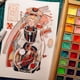 thumbnail image 2 of Figure Baohong 100% Cotton Blank Watercolor Painting Paper 300g Professional Cartoon Tutorial Draft Coloring Paper Art Supplies19cmx13cm He Qiyong unisex, 2 of 2