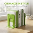 thumbnail image 3 of REGALWOVEN Metal Bookends, Book Ends for Shelves, Reinforced Iron Book Stopper for Heavy Books & Office, 2Pcs Grass Green 5"L x 5.8"W x 6.7"H, 3 of 5