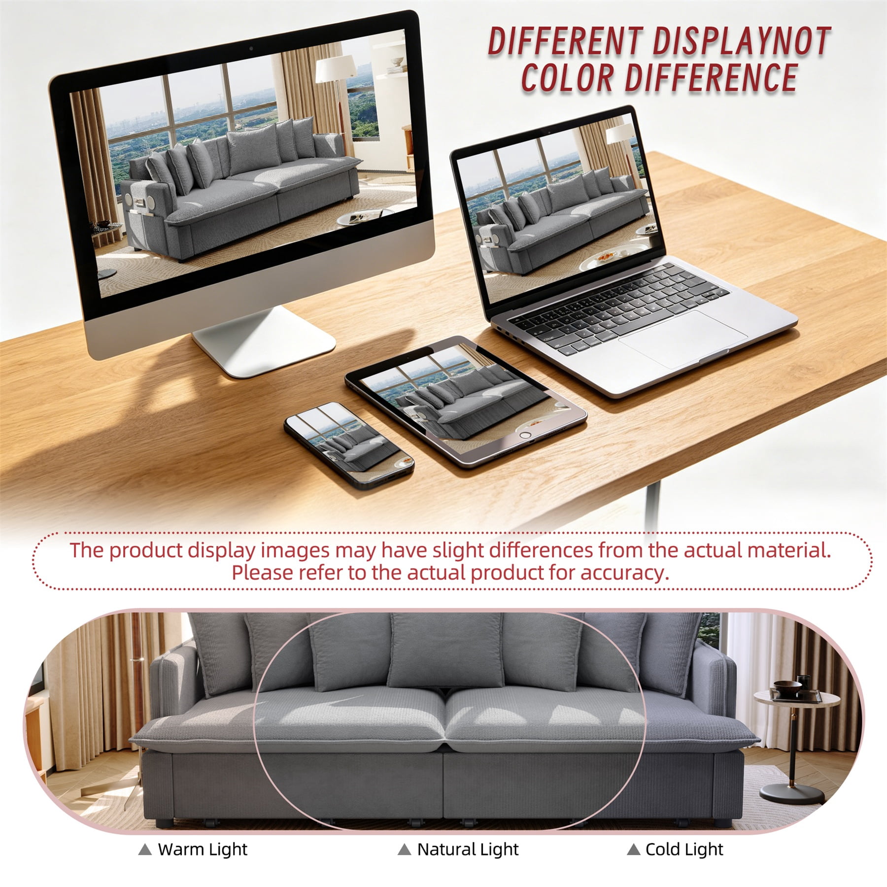 Alvantor 3 in 1 Convertible Sleeper Sofa Bed, 68" W Pull Out Sofa Bed with Bluetooth Speakers, USB Ports for living room, Apartment, Grey