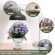 thumbnail image 3 of Flor de bonsái artificial Flores falsas con jarrón Hoja de hierro Púrpura Afortunado Sencillez, 3 of 4