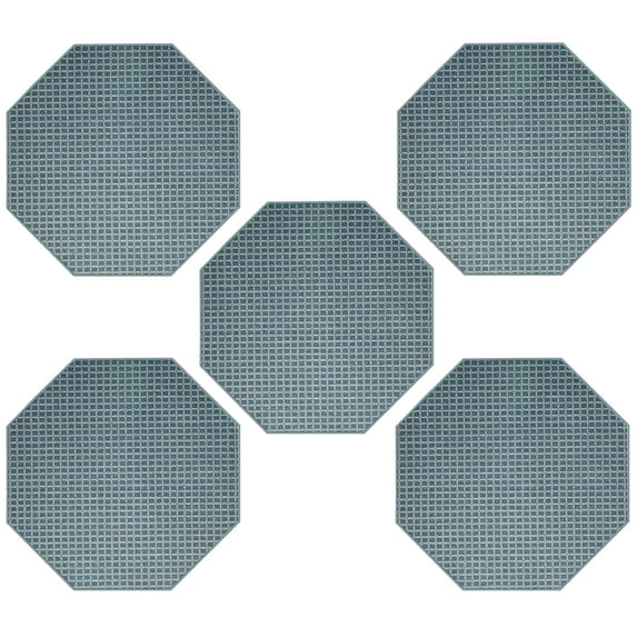 Furnish My Place Corner Indoor/Outdoor Commercial Navy Color Rug, Corner Area Rug, Home Decor Mat, Pet-Friendly Carpet for Living Room, Bedroom, Made in USA, 3' Octagon - Set of 5