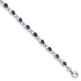 thumbnail image 1 of 925 Sterling Silver Rhodium-plated Sapphire and Diamond Bracelet, 1 of 2