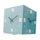 thumbnail image 5 of Reloj de pared de esquina de doble cara con números romanos Reloj de pared silencioso creativo para azul, 5 of 9