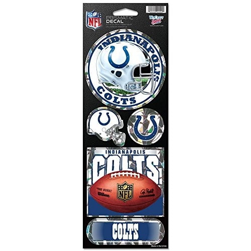 Pegatinas prismáticas de los Indianapolis Colts de la NFL, color del equipo, tamaño único