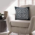 thumbnail image 6 of 20 x 20 Square Cotton Accent Throw Pillows Mandala Pattern Set of 2 Black White - Saltoro Sherpi, 6 of 7