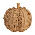 thumbnail image 2 of Yellow Hand Woven Pumpkin Decor, Handmade Fall Pumpkin Figurine, Halloween Thanksgiving Tabletop Ornament, Rustic Fabric Pumpkin Decoration for Shelf Mantel Home Party Autumn Decor Gift, 2 of 5