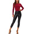 thumbnail image 3 of MODA NOVA Juniors Glitter Mesh See Through Blouse with Spaghetti Strap Camisole, 3 of 6