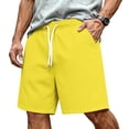 thumbnail image 2 of Resicozy Mens Casual Shorts Cotton Elastic Waist Shorts Drawstring Summer Beach Shorts with Pockets Yellow XL, 2 of 5