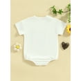 thumbnail image 3 of Infant Baby Boys Girls Summer Romper Colorful Letter Print Round Neck Short Sleeve Bodysuit, 3 of 8