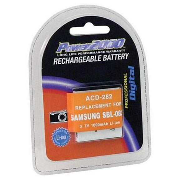 Power2000 SBL-0837 3.7V 1000mAh Replacement Lithium-Ion Battery for Samsung SBL-0837 Digital Camera Battery