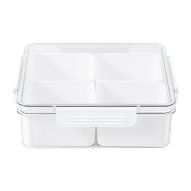 EeaseMX Plato con compartimentos para frutos secos con tapa. Contenedor para almacenar frutos secos.