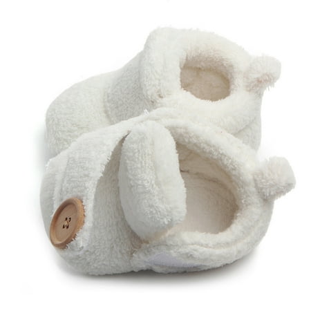 

Lovely Toddler First Walkers Baby Shoes Round Toe Flats Soft Slippers Shoes White 14