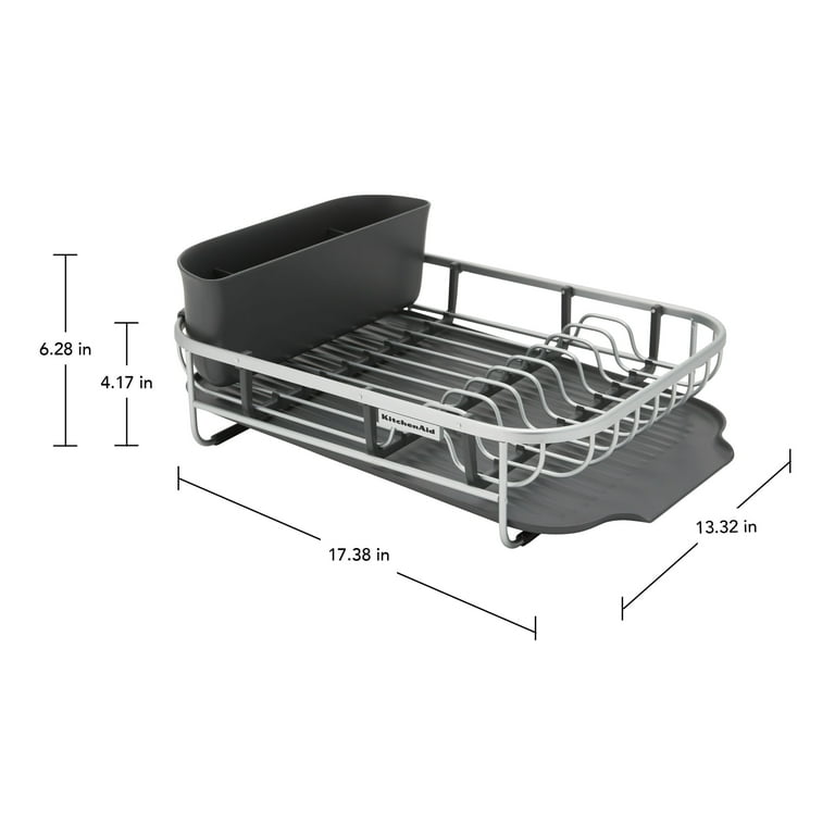 Kitchenaid Aluminum Space Saving Dishrack in Charcoal Gray