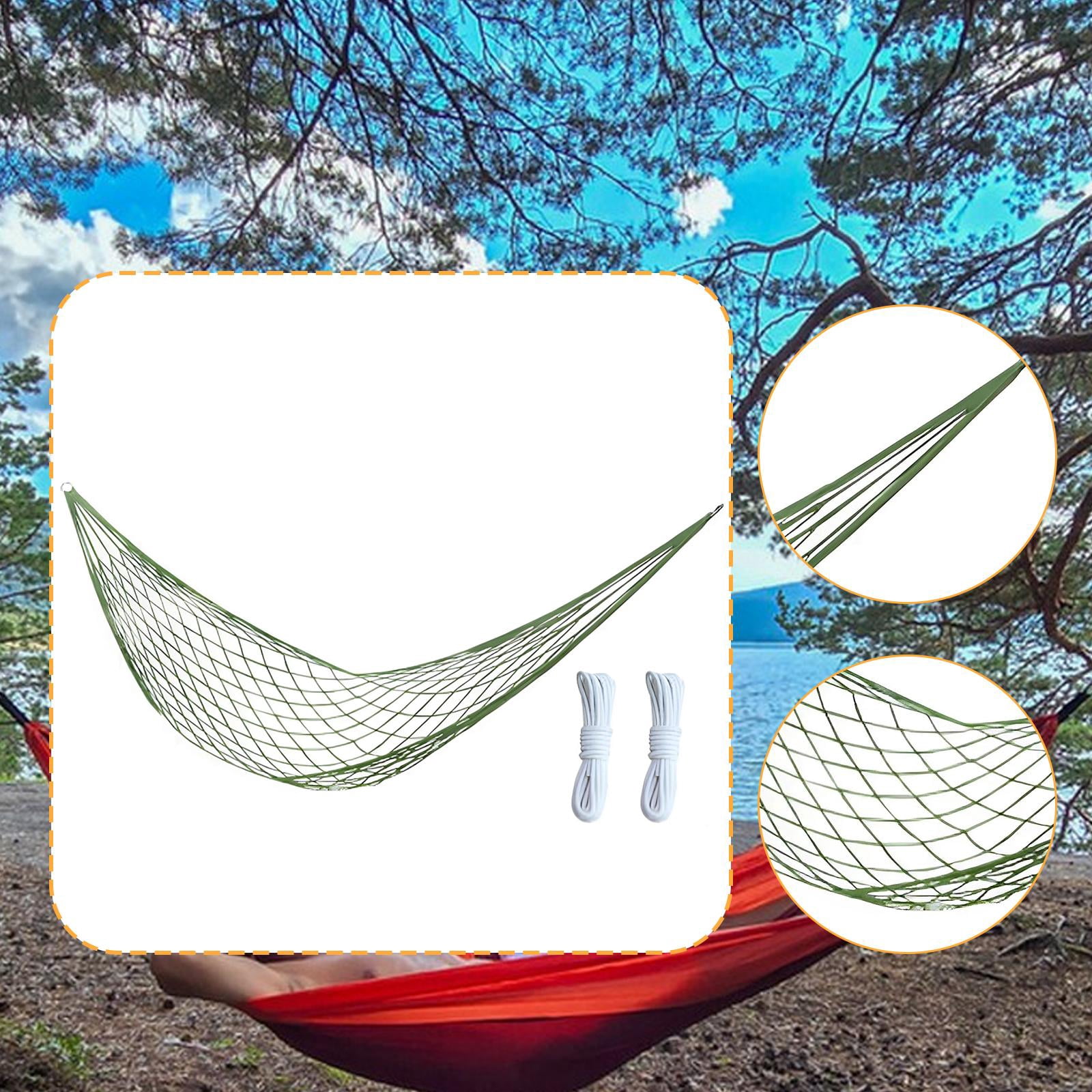 harayaa Mesh Rope Hammock Portable Lightweight Tree Hammock for Beach Yard Traveling A