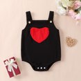 thumbnail image 2 of DHFJKG Baby Boys Girls Romper Newborn Infant Corduroy Sleeveless Heart Graphic Pocket Square Neckline Bodysuits For 0-18M Valentine's Day Soft Onesie, 2 of 8