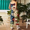 thumbnail image 3 of JULMCOMO 4th of July Jumpsuits for Women American Flag Plus Size Cotton Linen Sleeveless 250th Year Rompers American Stars Adjustable Straps 1776 Pants Wine 5XL, 3 of 4