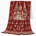 thumbnail image 2 of Festive Christmas Snowmen Evergreen Trees Holiday, Festive Holiday Scene, Warm Flannel Blanket for Living Room and Family Room, Art Lovers Christmas Gift, Festive Home Decor, 2 of 9