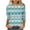 Light Blue, variant on YUGYXL Womens Flower Graphic Tees 3/4 Length Sleeve Clothes Plus Size Tops Ladies Crew Neck Tunics Comfy Tshirts Going Out Shirts Sales