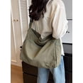 thumbnail image 2 of CGCBAG Bolso bandolera informal de gran capacidad para mujer, bolso de lona de moda 2023 para mujer, bolso de hombro sencillo y sólido, bolsos de mano, 2 of 5
