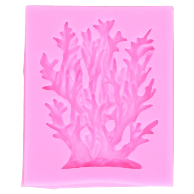 Molde de silicona en forma de coral, molde para decoración de pasteles de chocolate y fondant, molde para hornear DIY, color rosa