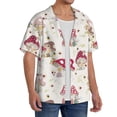 thumbnail image 2 of Fotbe Floral Mushroom Camisa Estampada de Manga Corta para Hombre, Casual de Verano, Estilo Playero, Sin Arrugas-Small, 2 of 5
