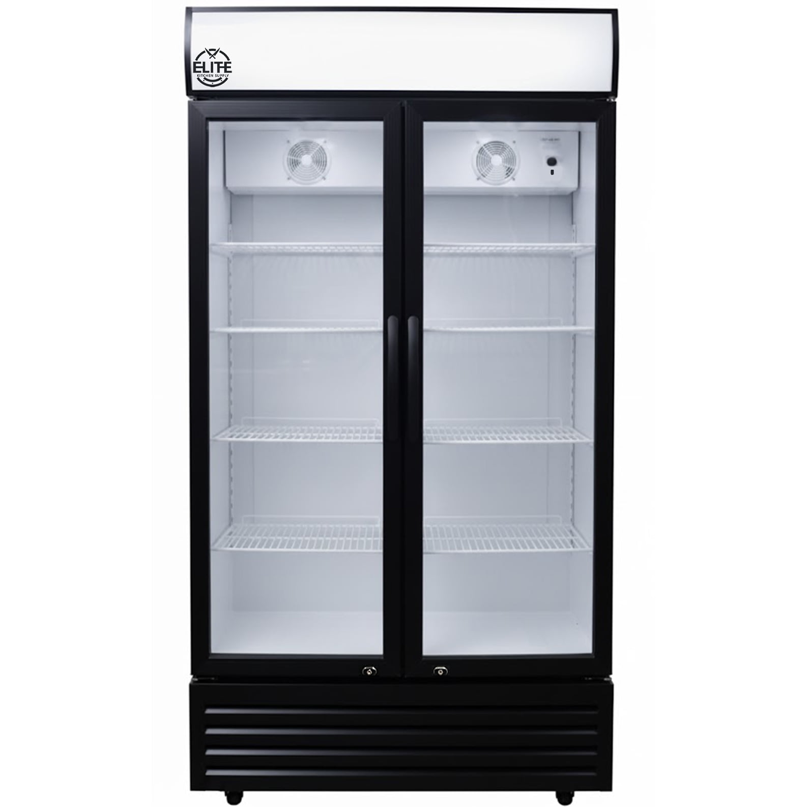 NSF 36 in. Commercial Two-Door Beverage Display Refrigerator, 20 Cu. Ft. Retail Refrigerator, Beverage Cooler with LED Lighting, Double-Layer Glass Door